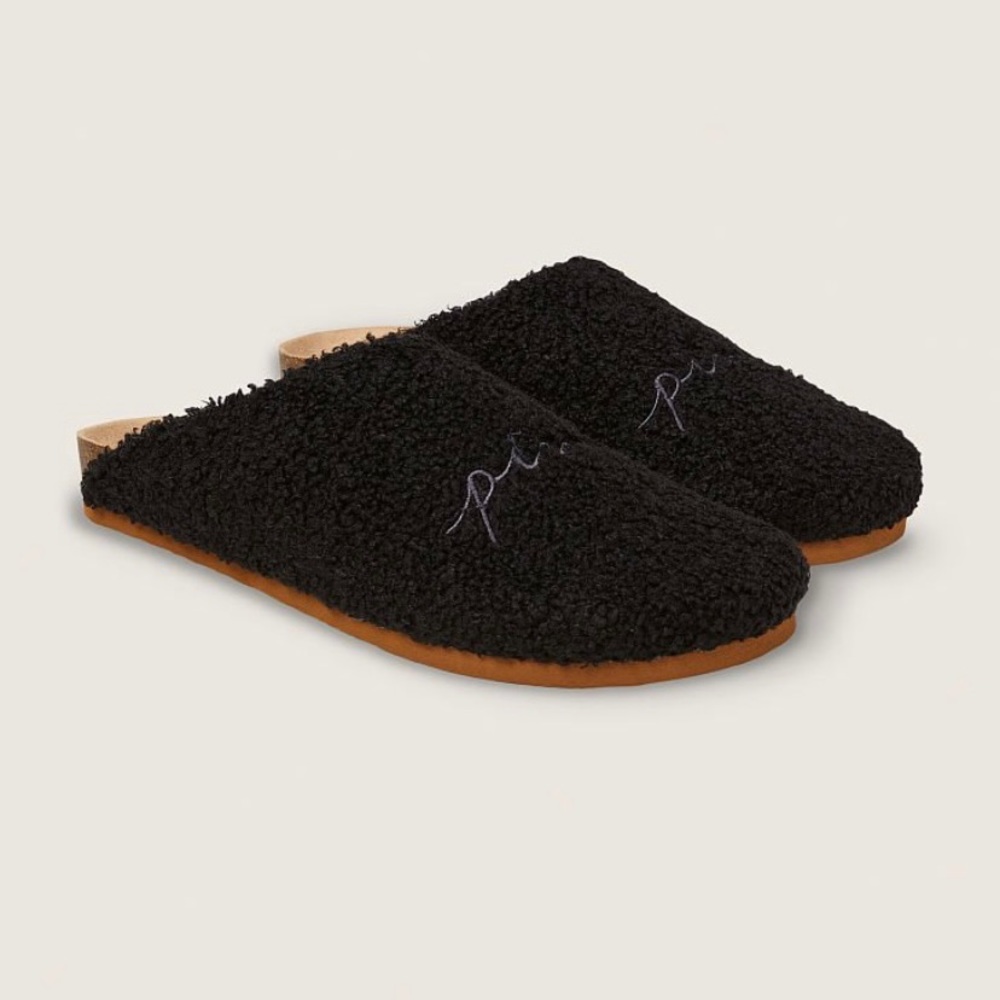 PINK black clog slippers